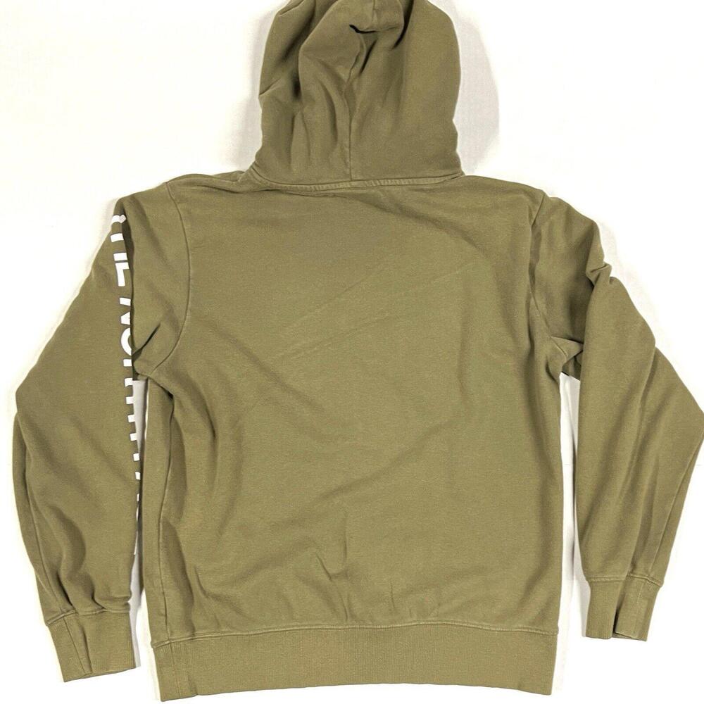 The North Face Pull Over Hoodie Bear Logo Spell Out Sz Medium M Green - Picture 8 of 9
